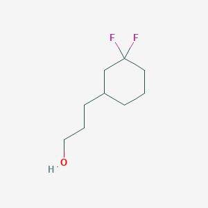 molecular formula C9H16F2O B13311372 3-(3,3-Difluorocyclohexyl)propan-1-ol 