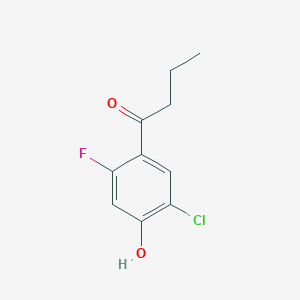 molecular formula C10H10ClFO2 B13311407 1-(5-Chloro-2-fluoro-4-hydroxyphenyl)butan-1-one 