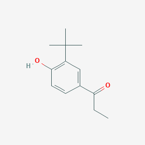 molecular formula C13H18O2 B13311409 1-(3-Tert-butyl-4-hydroxyphenyl)propan-1-one 