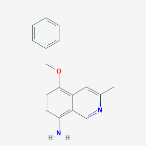 molecular formula C17H16N2O B13311414 5-(Benzyloxy)-3-methylisoquinolin-8-amine 