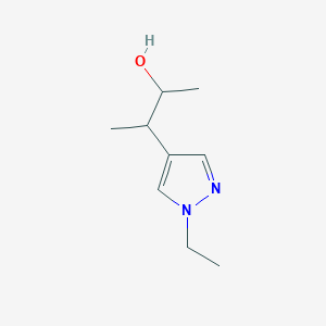 molecular formula C9H16N2O B13311433 3-(1-Ethyl-1H-pyrazol-4-YL)butan-2-OL 