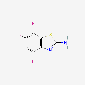 molecular formula C7H3F3N2S B13311436 2-Amino-4,6,7-trifluorobenzothiazole CAS No. 942473-95-2