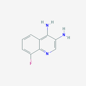 molecular formula C9H8FN3 B13311460 8-Fluoroquinoline-3,4-diamine 