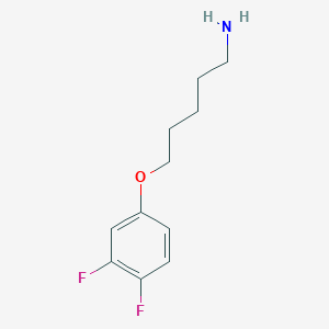 molecular formula C11H15F2NO B13311484 4-[(5-Aminopentyl)oxy]-1,2-difluorobenzene 