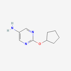 molecular formula C9H13N3O B13311515 2-(Cyclopentyloxy)pyrimidin-5-amine 