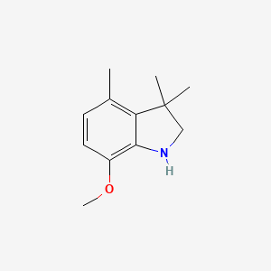 molecular formula C12H17NO B13311517 7-methoxy-3,3,4-trimethyl-2,3-dihydro-1H-indole 