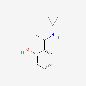 molecular formula C12H17NO B13311543 2-[1-(Cyclopropylamino)propyl]phenol 