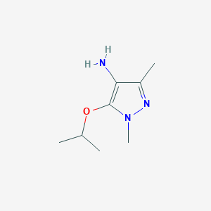 molecular formula C8H15N3O B13311549 1,3-dimethyl-5-(propan-2-yloxy)-1H-pyrazol-4-amine 