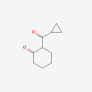 molecular formula C10H14O2 B13311569 2-Cyclopropanecarbonylcyclohexan-1-one 