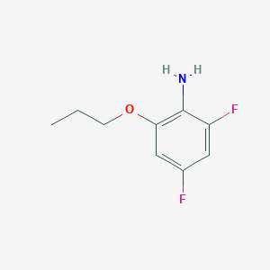 molecular formula C9H11F2NO B13311591 2,4-Difluoro-6-propoxyaniline 