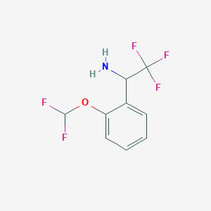 molecular formula C9H8F5NO B13311603 1-[2-(Difluoromethoxy)phenyl]-2,2,2-trifluoroethan-1-amine 