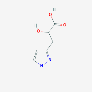 molecular formula C7H10N2O3 B13311604 2-hydroxy-3-(1-methyl-1H-pyrazol-3-yl)propanoic acid 