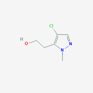 molecular formula C6H9ClN2O B13311617 2-(4-Chloro-1-methyl-1H-pyrazol-5-yl)ethan-1-ol 