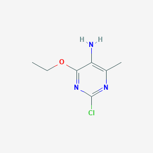 molecular formula C7H10ClN3O B13311651 2-Chloro-4-ethoxy-6-methylpyrimidin-5-amine 