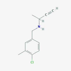 molecular formula C12H14ClN B13311660 (But-3-yn-2-yl)[(4-chloro-3-methylphenyl)methyl]amine 