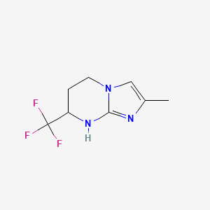 molecular formula C8H10F3N3 B13311678 2-Methyl-7-(trifluoromethyl)-5H,6H,7H,8H-imidazo[1,2-a]pyrimidine 