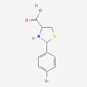 molecular formula C10H10BrNO2S B1331168 2-(4-Bromophenyl)-1,3-thiazolane-4-carboxylic acid CAS No. 69570-83-8