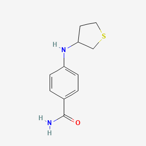 molecular formula C11H14N2OS B13311718 4-[(Thiolan-3-yl)amino]benzamide 