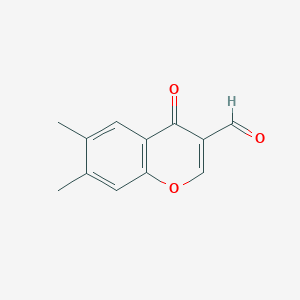 molecular formula C12H10O3 B1331173 6,7-二甲基-4-氧代-4H-香豆素-3-甲醛 CAS No. 57803-07-3