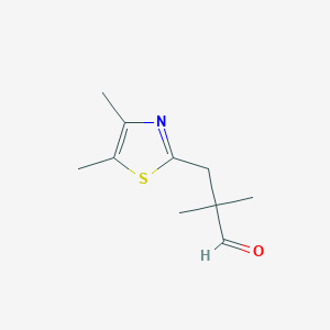 molecular formula C10H15NOS B13311744 3-(Dimethyl-1,3-thiazol-2-yl)-2,2-dimethylpropanal 