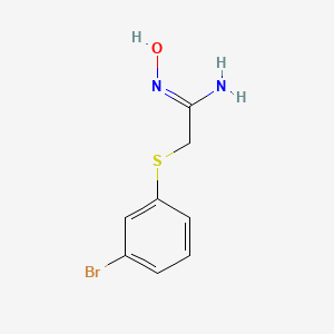 molecular formula C8H9BrN2OS B13311759 2-[(3-Bromophenyl)sulfanyl]-N'-hydroxyethanimidamide 