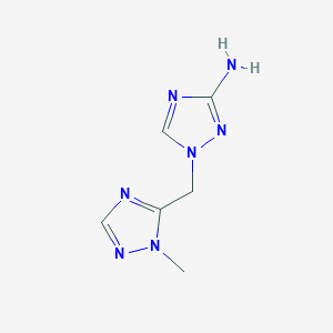 molecular formula C6H9N7 B13311762 1-[(1-methyl-1H-1,2,4-triazol-5-yl)methyl]-1H-1,2,4-triazol-3-amine 