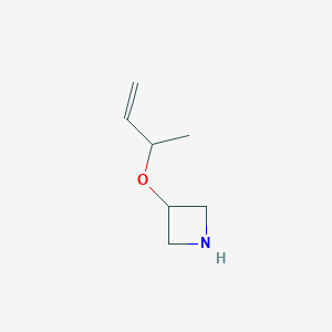 molecular formula C7H13NO B13311782 3-(But-3-en-2-yloxy)azetidine 