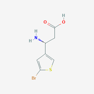 molecular formula C7H8BrNO2S B13311792 (3R)-3-amino-3-(5-bromothiophen-3-yl)propanoic acid 