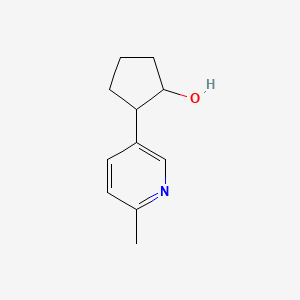 molecular formula C11H15NO B13311808 2-(6-Methylpyridin-3-yl)cyclopentan-1-ol 