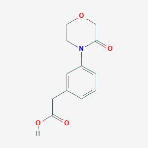 molecular formula C12H13NO4 B13311826 3-(3-oxo-4-morpholinyl)Benzeneacetic acid 