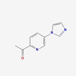 molecular formula C10H9N3O B13311846 1-[5-(1H-Imidazol-1-yl)pyridin-2-yl]ethan-1-one 