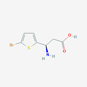 molecular formula C7H8BrNO2S B13311873 (3R)-3-Amino-3-(5-bromothiophen-2-yl)propanoic acid 