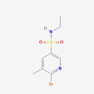 molecular formula C8H11BrN2O2S B13311889 6-Bromo-N-ethyl-5-methylpyridine-3-sulfonamide 