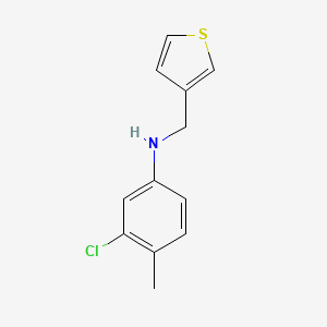 molecular formula C12H12ClNS B13311897 3-chloro-4-methyl-N-(thiophen-3-ylmethyl)aniline 