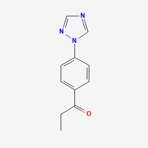 molecular formula C11H11N3O B13311912 1-[4-(1H-1,2,4-Triazol-1-yl)phenyl]propan-1-one 