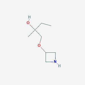 molecular formula C8H17NO2 B13311948 1-(Azetidin-3-yloxy)-2-methylbutan-2-ol 