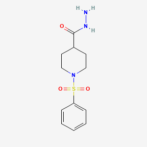 molecular formula C12H17N3O3S B1331195 1-(Phenylsulfonyl)piperidine-4-carbohydrazide CAS No. 312534-14-8