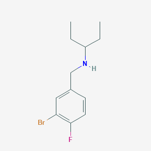 molecular formula C12H17BrFN B13311959 [(3-Bromo-4-fluorophenyl)methyl](pentan-3-YL)amine 