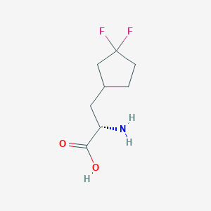 molecular formula C8H13F2NO2 B13311965 (2S)-2-Amino-3-(3,3-difluorocyclopentyl)propanoic acid 