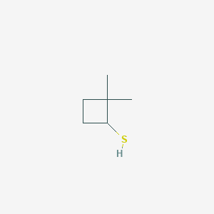 molecular formula C6H12S B13311985 2,2-Dimethylcyclobutane-1-thiol 