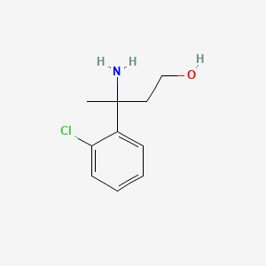 molecular formula C10H14ClNO B13311989 3-Amino-3-(2-chlorophenyl)butan-1-ol 