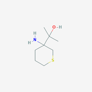 molecular formula C8H17NOS B13312040 2-(3-Aminothian-3-yl)propan-2-ol 