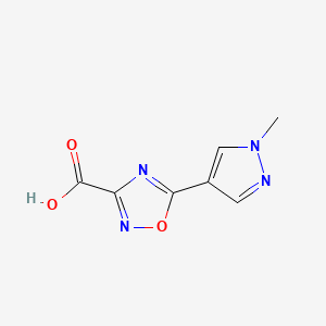 molecular formula C7H6N4O3 B13312066 5-(1-methyl-1H-pyrazol-4-yl)-1,2,4-oxadiazole-3-carboxylic acid 