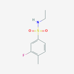 molecular formula C9H12FNO2S B13312074 N-Ethyl-3-fluoro-4-methylbenzene-1-sulfonamide 