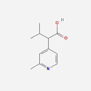 molecular formula C11H15NO2 B13312082 3-Methyl-2-(2-methylpyridin-4-yl)butanoic acid 