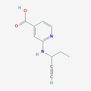 molecular formula C11H12N2O2 B13312097 2-[(Pent-1-yn-3-yl)amino]pyridine-4-carboxylic acid 