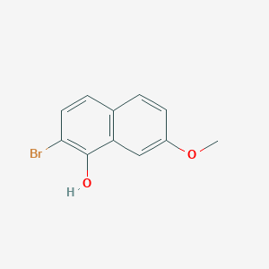 molecular formula C11H9BrO2 B13312100 2-Bromo-7-methoxynaphthalen-1-ol 