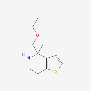 molecular formula C11H17NOS B13312122 4-(Ethoxymethyl)-4-methyl-4H,5H,6H,7H-thieno[3,2-c]pyridine 