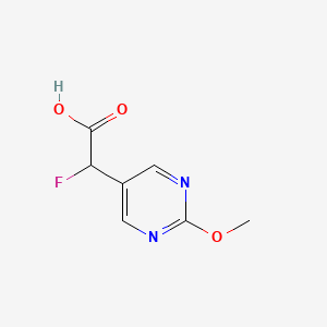 molecular formula C7H7FN2O3 B13312166 2-Fluoro-2-(2-methoxypyrimidin-5-yl)acetic acid 