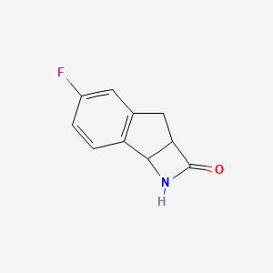 molecular formula C10H8FNO B13312195 5-Fluoro-1H,2H,2aH,3H,7bH-indeno[1,2-b]azet-2-one 